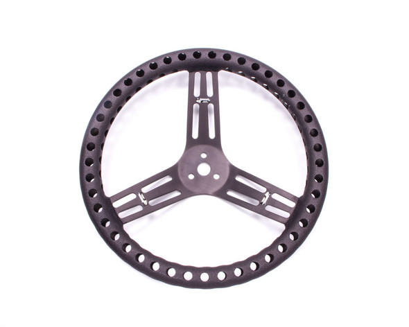 Streering Wheel 14in Dished Drilled Black (LON52-56833)