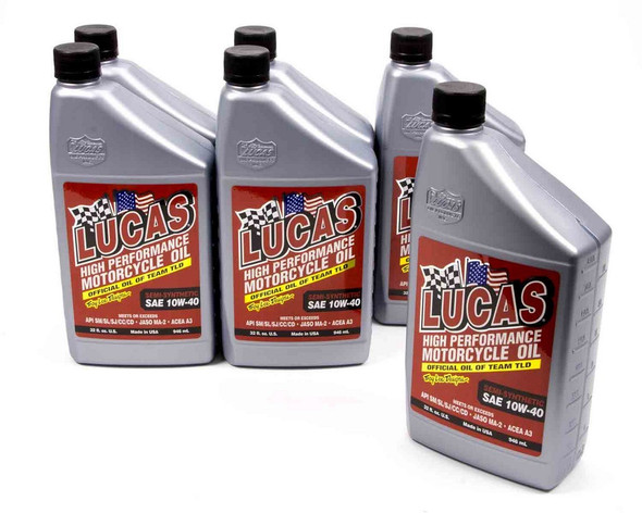 Semi-Syn 10w40 Motor- cycle Oil 6x1 Qt (LUC10710-6)