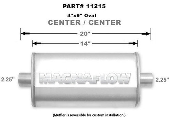 Stainless Muffler 2.25in. Center In/Out (MAG11215)