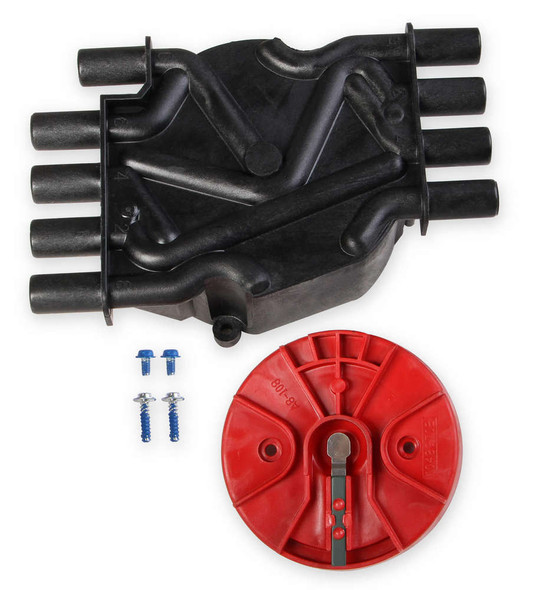 Cap/Rotor Kit - GM V8 Vortec Distributor Black (MSD80173)