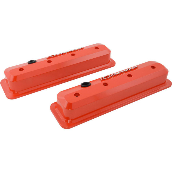 SBC Valve Cover Slant Edge Orange (PFM141-841)