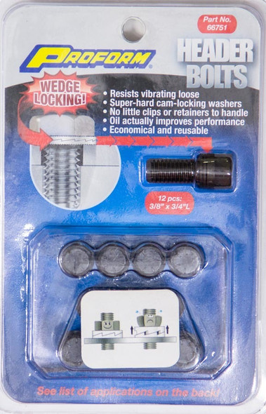 Wedge Locking Header Bolts - 3/8 x 3/4L (12) (PFM66751)