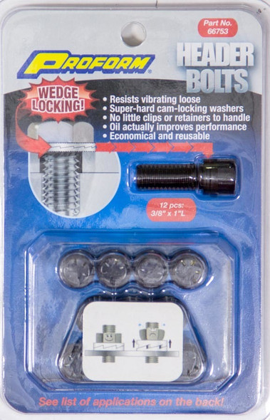 Wedge Locking Header Bolts - 3/8 x 1in (12) (PFM66753)