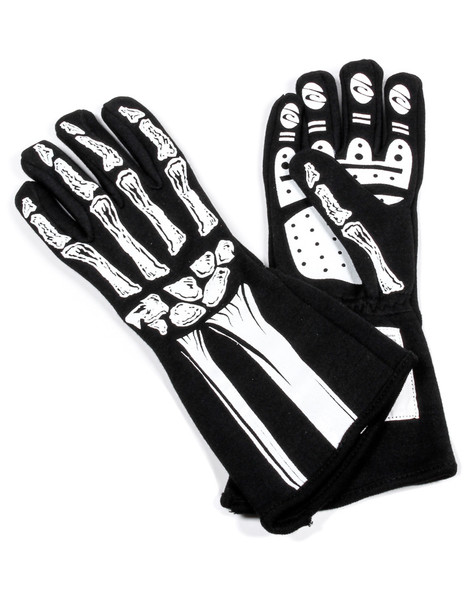 Double Layer White Skeleton Gloves Large (RJS600080138)