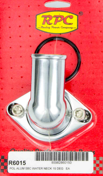 66-75 Chevy V8 Alum 15 Deg Water Neck Polished (RPCR6015)