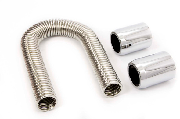 12in Stainless Hose Kit w/Chrome ends (RPCR7302)