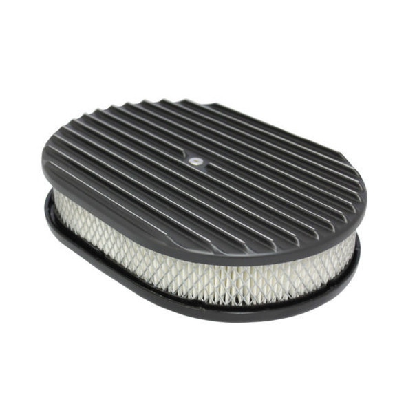 Air Cleaner Kit 12in X 2in Oval Full Finned Top (SPC6498BK)