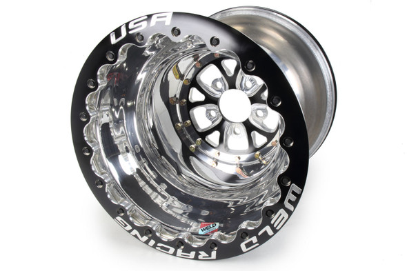 V-Series Drag Wheel Blk 16x16 5x4.75 4.0BS Dbl (WEL84B-616278UB)