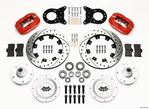 Front Disc Brake Kit Red HD 65-69 Mustang (WIL140-11072-DR)