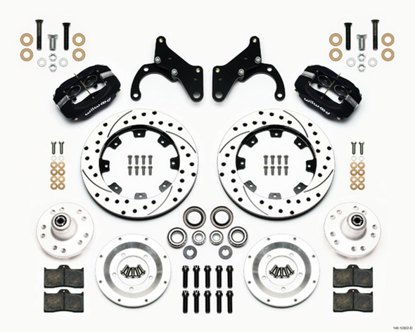 Front Disc Brake Kit Blk 65-68 Impala Drum 12.19 (WIL140-12022-D)