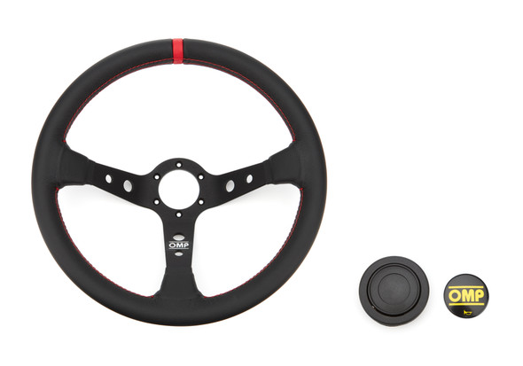 Corsica Steering Wheel Black and Red Leather (OMPOD0-1956-073)