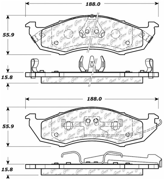 Posi-Quiet Semi-Metallic Brake Pads with Hardwar (CBP104.05760)