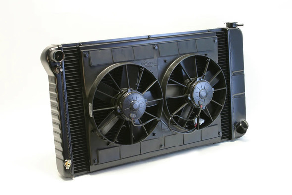 Radiator w/Fans C-10 Trk 67-72 Manual Trans Black (DEW32-4239018M)