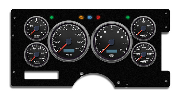 Gauge Kit GM Truck 88-94 F/S Perf II Black (NVG89211-01)