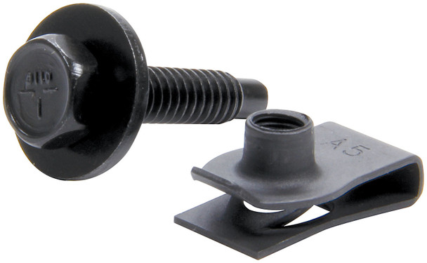 Body Bolt Kit w/ Clips 10pk Black (ALL18558)