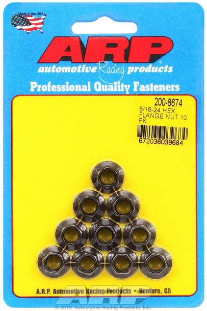 Hex Nut Kit w/Flange 5/16-24 (10pk) (ARP200-8674)