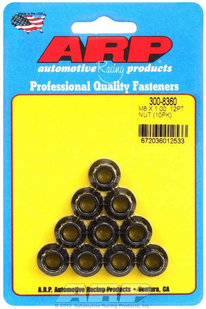8mm x 1.00 12pt. Nuts (10) (ARP300-8360)