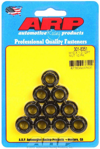 10mm x 1.0 12pt Nut Kit 10pk (ARP301-8351)