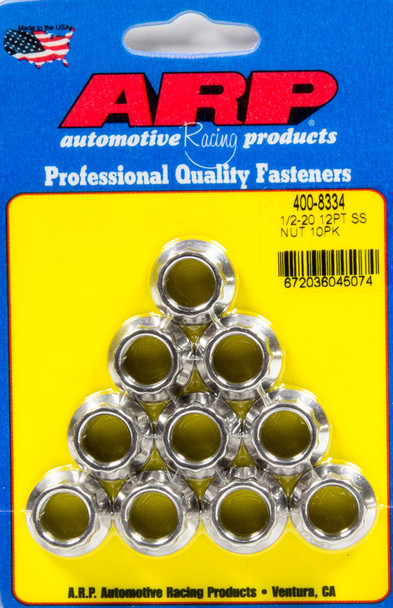 S/S 1/2-20 12pt. Nuts 10pk (ARP400-8334)