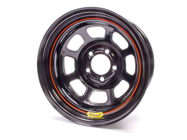 15x7 5x5 3.75in BS Black Rolled Wheel (BAS57R5375)