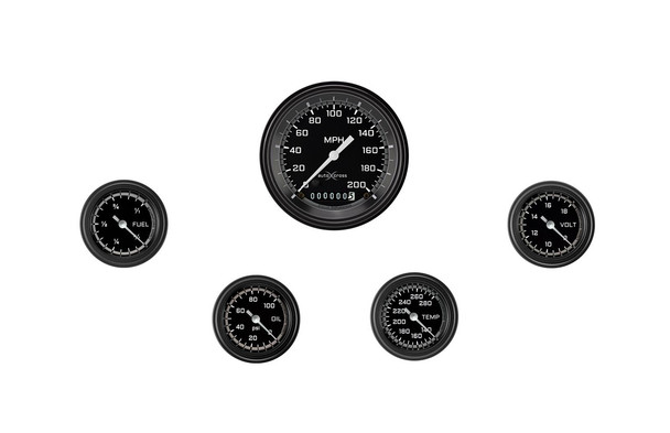 Autocross Grey 5 Gauge Set 2-1/8 Full Sweep (CLAAX100GBLF)