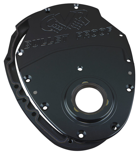 SBC Billet Timing Cover 2-Piece - Black Anodized (CVRTC2350BK)