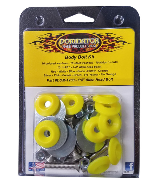 Body Bolt Kit Flou Yellow Allen Head (DOM1200-A-FLO-YE)