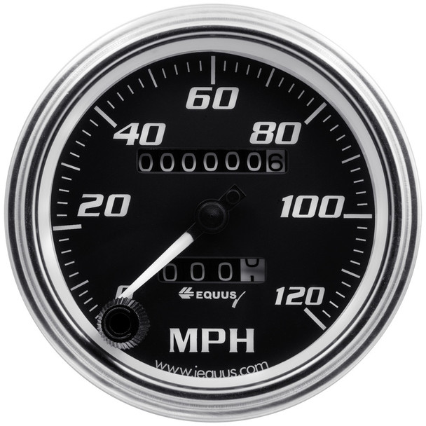 3-3/8 Dia Speedometer 0-120 MPH Chrome Mech (EQUE7072)