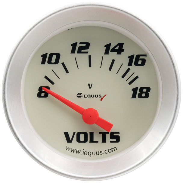 2.0 Dia Voltmeter Gauge Silver 8-18 Volts (EQUE8268)