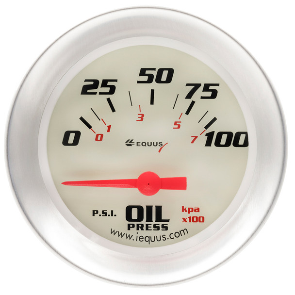 2-5/8 Dia Oil Pressure Gauge Silver 0-100psi (EQUE8464)