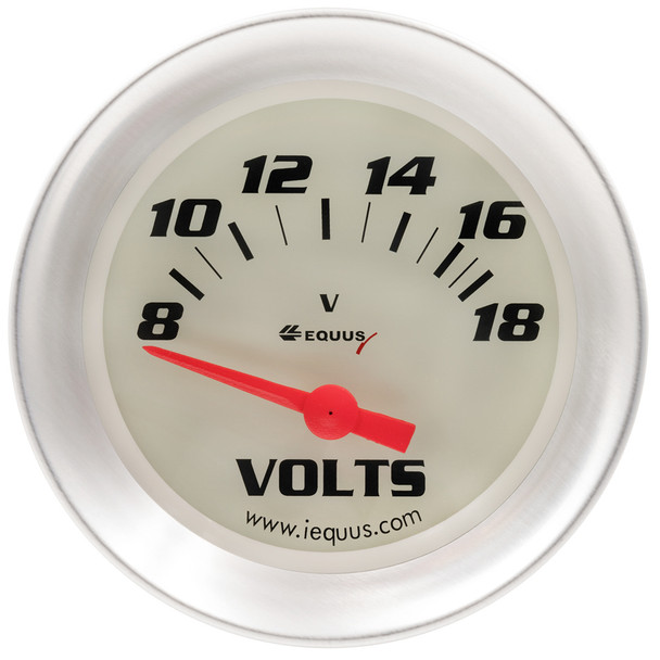 2-5/8 Dia Voltmeter Gauge Silver 8-18 Volts (EQUE8468)