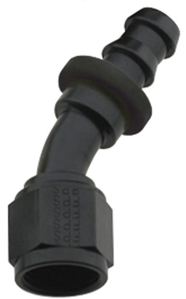 Hose Fitting #6 30 Deg Push Lock Black (FRG203006-BL)