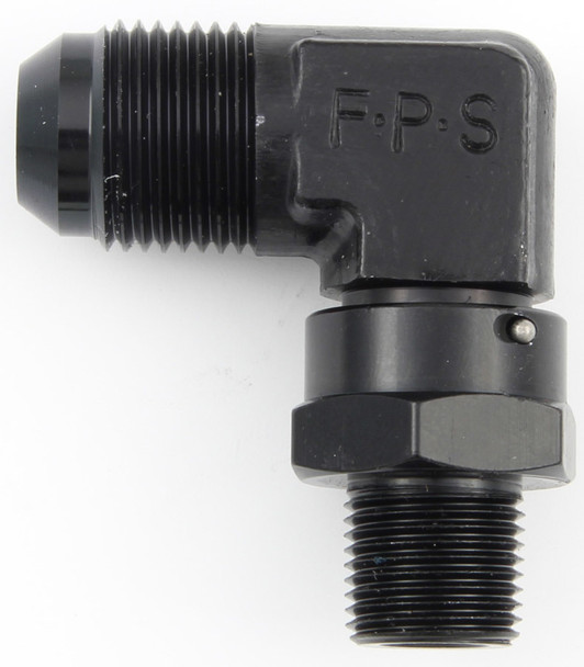 #12 x 1/2 MPT 90 Deg Swivel Adapter Black (FRG499113-BL)