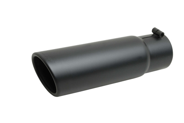 Black Ceramic Rolled Edg e Angle Exhaust Tip (GIB500643-B)