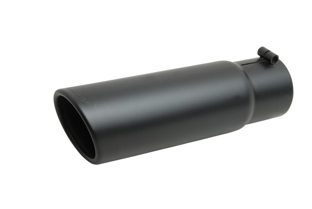 Black Ceramic Rolled Edg e Angle Exhaust Tip (GIB500650-B)
