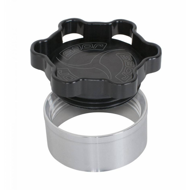 Filler Cap with Weld-In Bung Alum 2in ID Black (JOE37402)