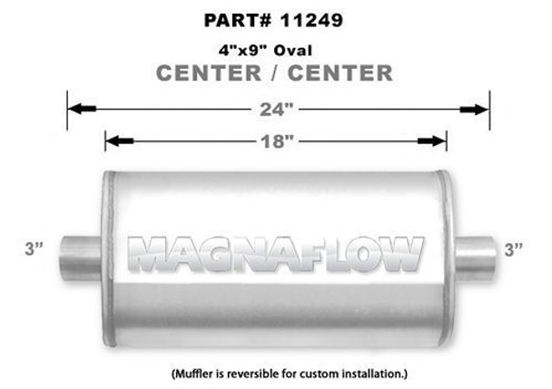 Muffler Stainless 3in Center In/Out (MAG11249)