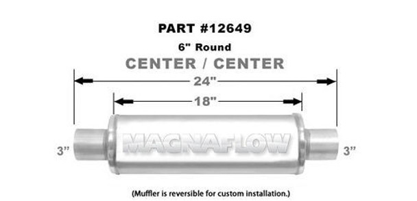 Muffler Stainless 3in Center In/Out (MAG12649)