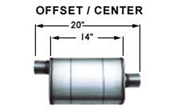 Stainless Muffler 3in Center In / Offset Out (MAG13219)