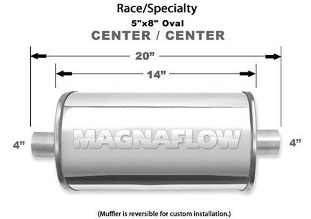 Stainless Race Muffler 4in In/Out (MAG14153)