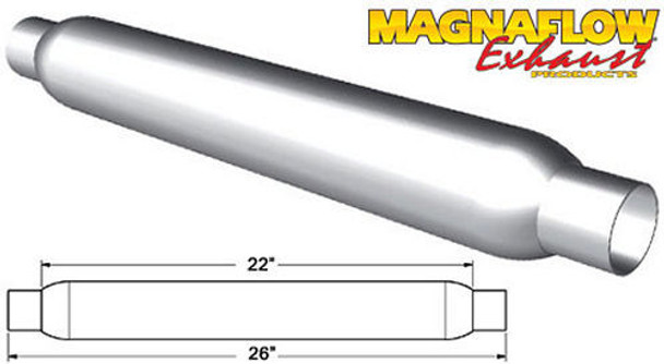Glass Pack Muffler 2in Aluminized Medium (MAG18134)