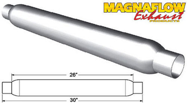 Glass Pack Muffler 2in Aluminized Large (MAG18144)