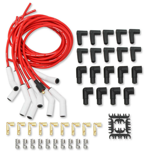 Pro Sidwinder Plug Wire Set w/Ceramic Boots Red (MAL947C)