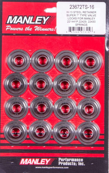 Super 7 H-13 Lwt Valve Spring Retainers (MAN23672TS-16)