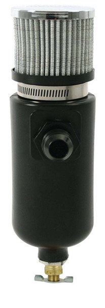 Breather Tank 1qt w/10an Fitting - Poly - Black (MOR85402)