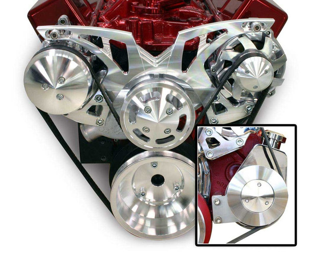 SBC Style Track Pulley Set w/Power Steering (MPP21155)
