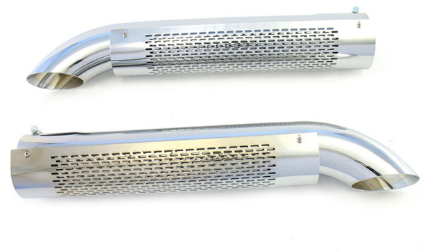 Side Tube Turnouts w/Shield/Mufflers Chrome (PEPH3824)