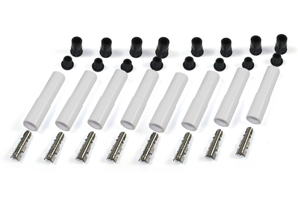 Ceramic Spark Plug Boot Kit Straight 8pk White (PRT8502HT-8)