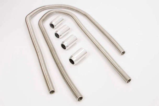 2-44in Stainless Heater Hose Kit w/Chrome Ends (RPCR7314)