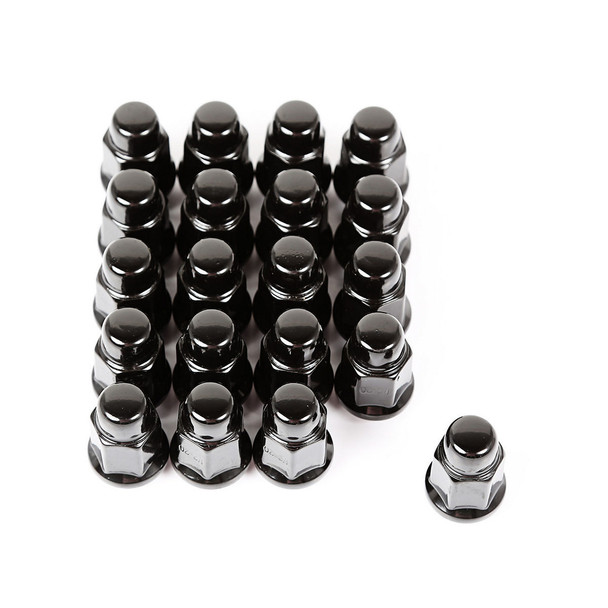 Wheel Lug Nut Set of 20 Black 1/2-20 (RUG16715.23)